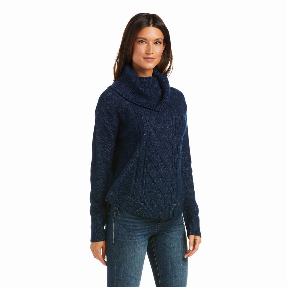 Dámské Svetry Ariat Montara Tmavě Blankyt | BECV-27695
