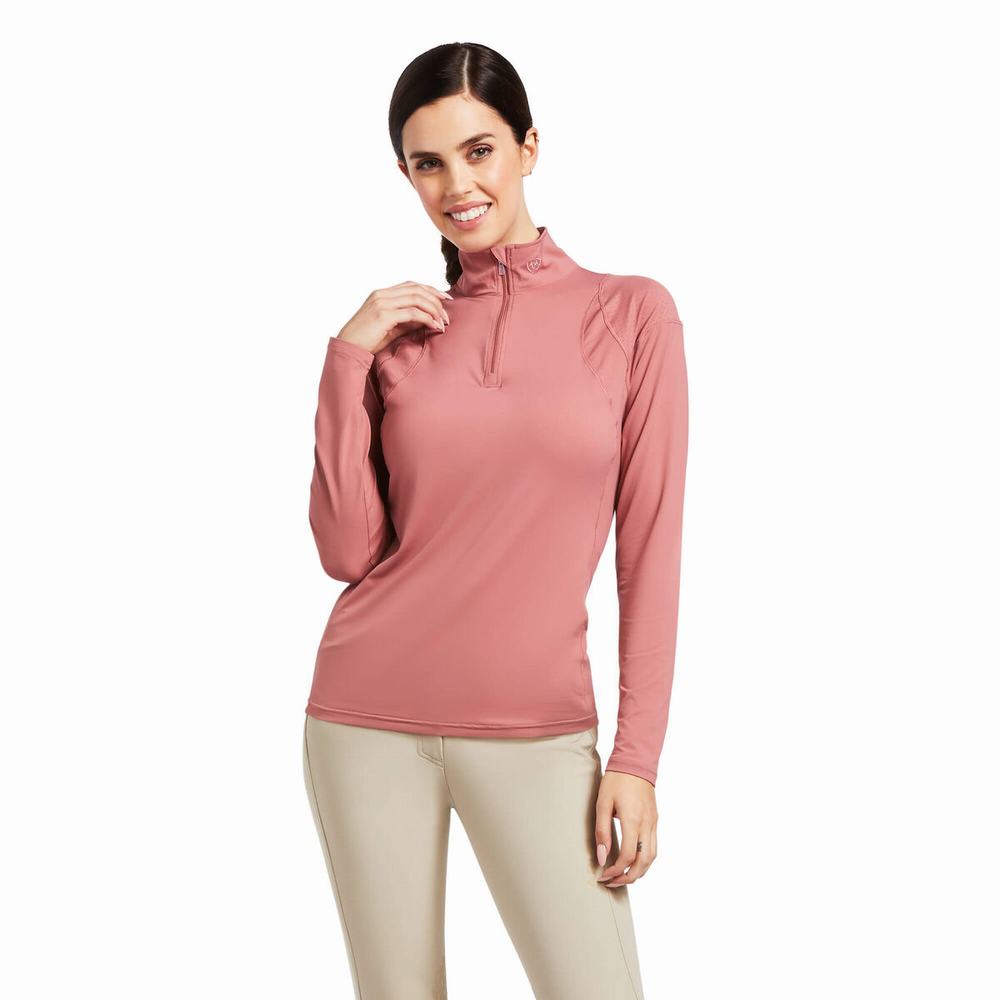 Dámské Topy Ariat Auburn 1/4 Zip Červené | VXEO-05928