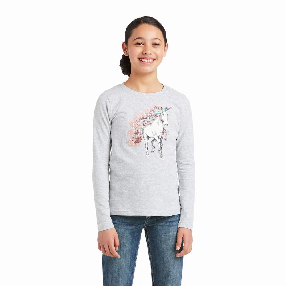 Dětské Polo Triko Ariat My Unicorn Šedé | FGLA-58609