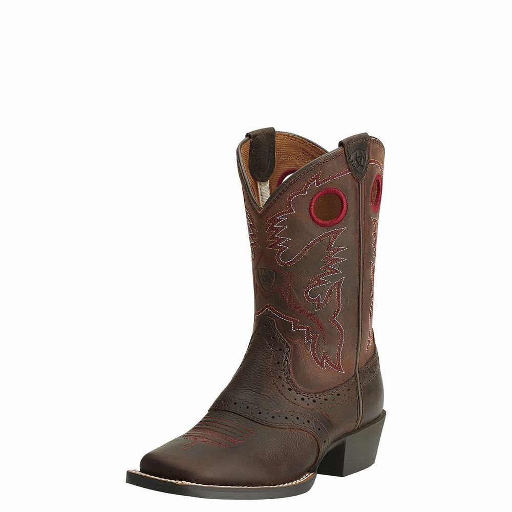 Dětské Westernové Boty Ariat Heritage Roughstock Hnědé | UVPH-74638