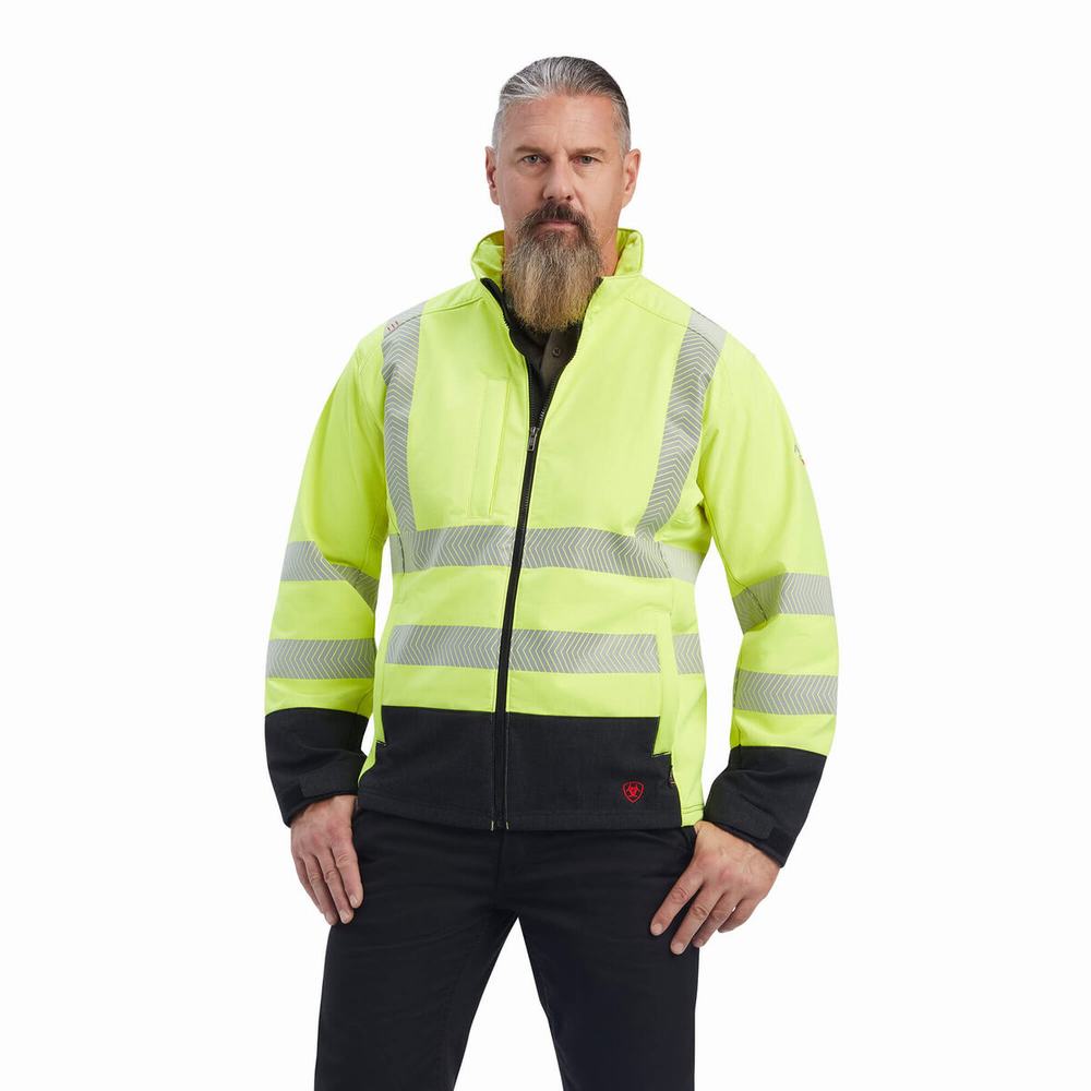 Pánské Bundy Ariat FR Vernon Hi-Vis Softshell Žluté | WHQZ-17540