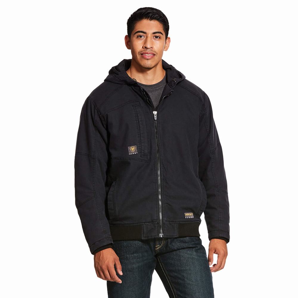 Pánské Bundy Ariat Rebar Washed DuraCanvas Insulated Černé | WFEO-89650