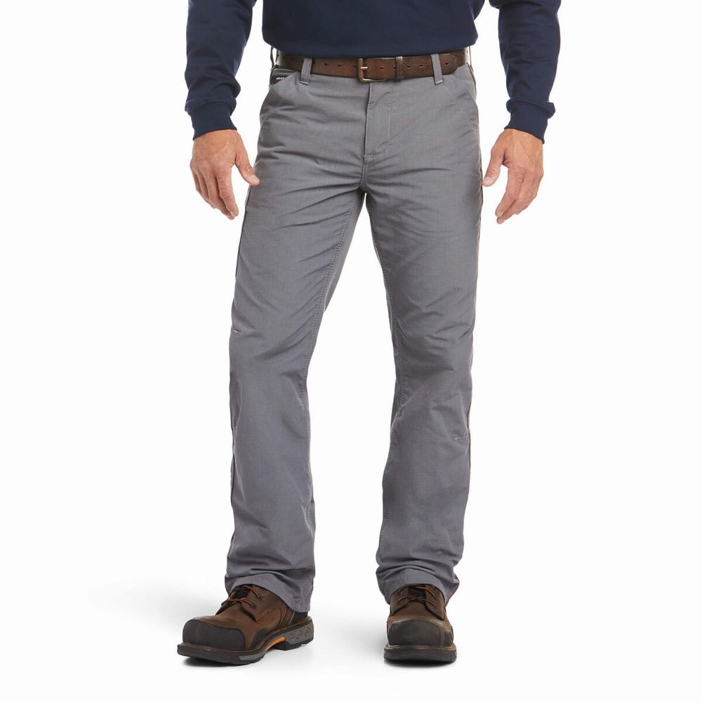 Pánské Kalhoty Ariat FR M4 Relaxed DuraLight Ripstop Cut Šedé | WEZH-53864