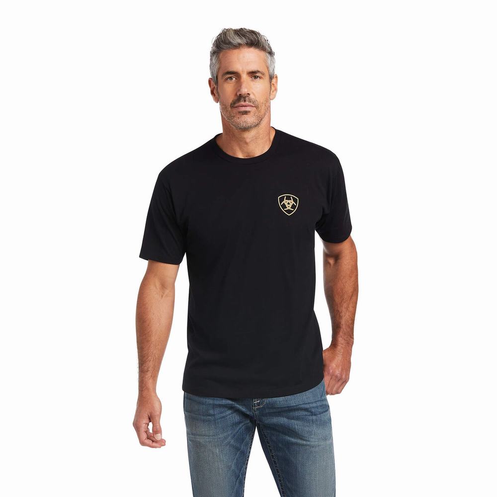 Pánské Polo Triko Ariat Arrowhead Černé | ACUD-37842
