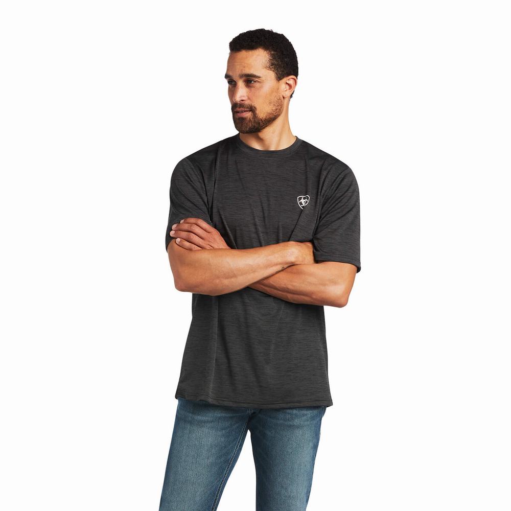 Pánské Polo Triko Ariat Charger Vertical Flag Šedé | WTZJ-21385