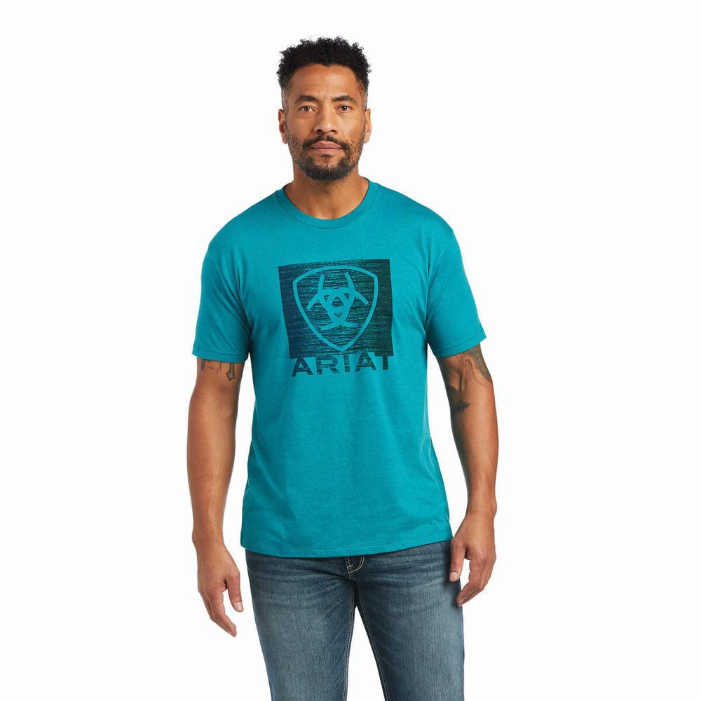 Pánské Polo Triko Ariat Gradient Tyrkysové Zelene | CTKN-53289