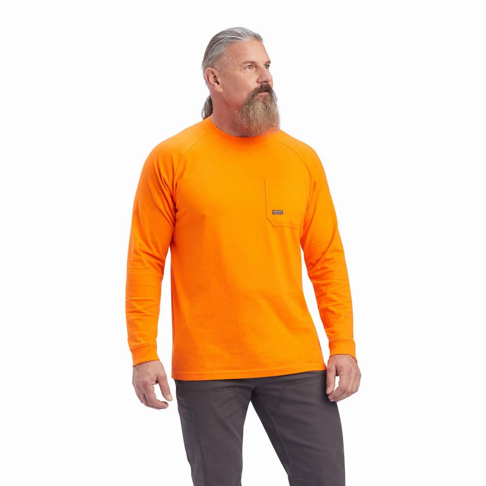 Pánské Polo Triko Ariat Rebar Bavlněné Strong Oranžové | OMSW-97801