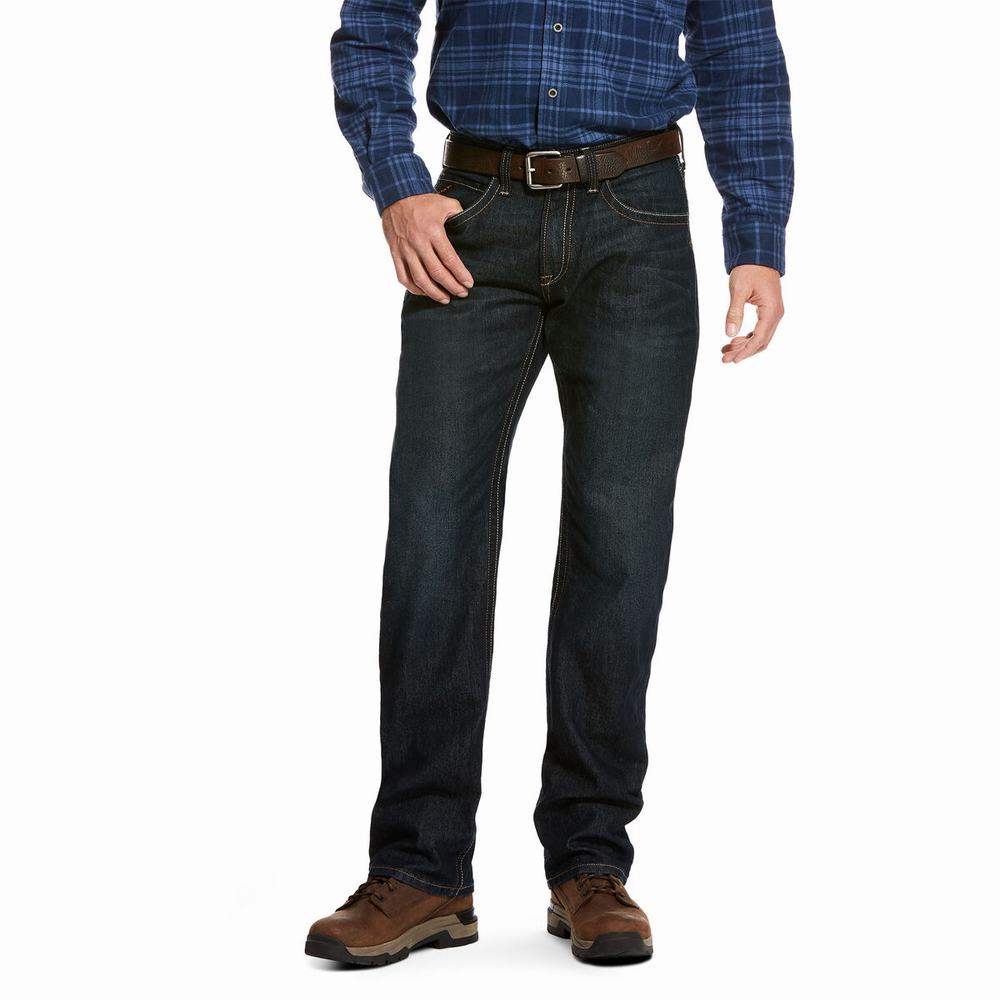 Pánské Úzké Džíny Ariat Rebar M5 DuraStretch Edge Tmavě Blankyt | AIXC-92601